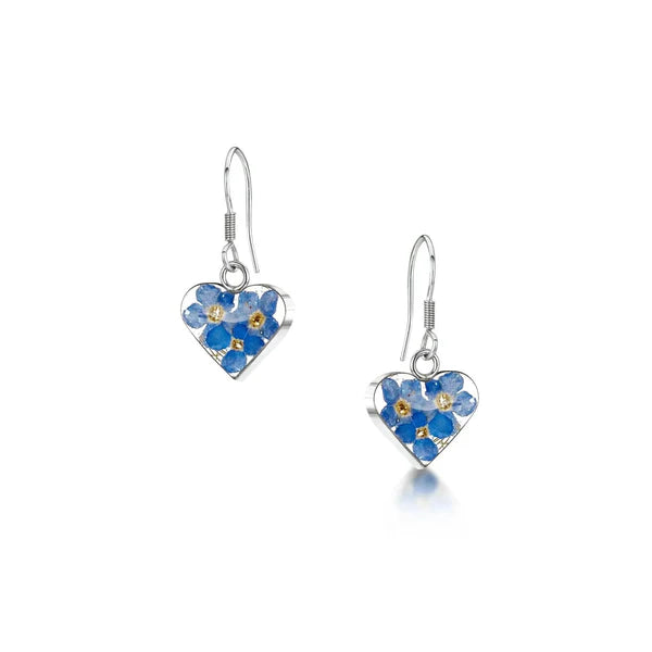 Clustdlysau Calon Anghofiwch Fi, Arian Sterling Sgrechian Violet®