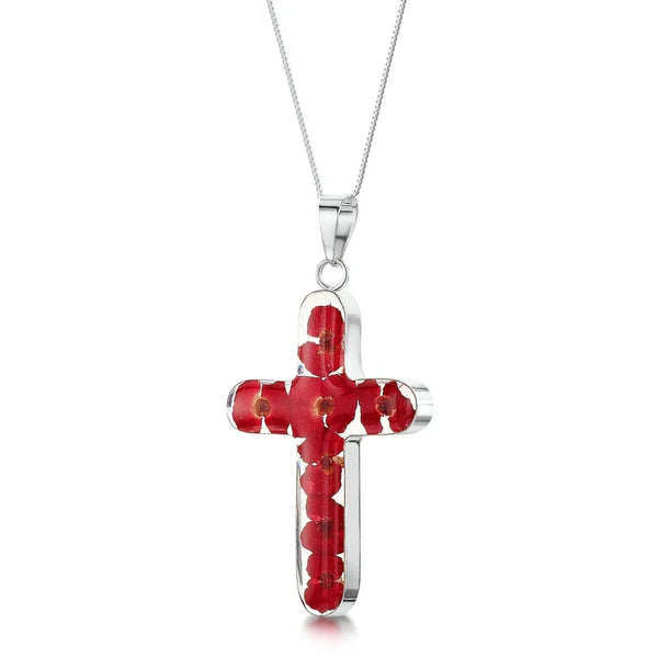 Pendant Croes Fawr Pabi Arian Sterling Fioled Sgrechian®