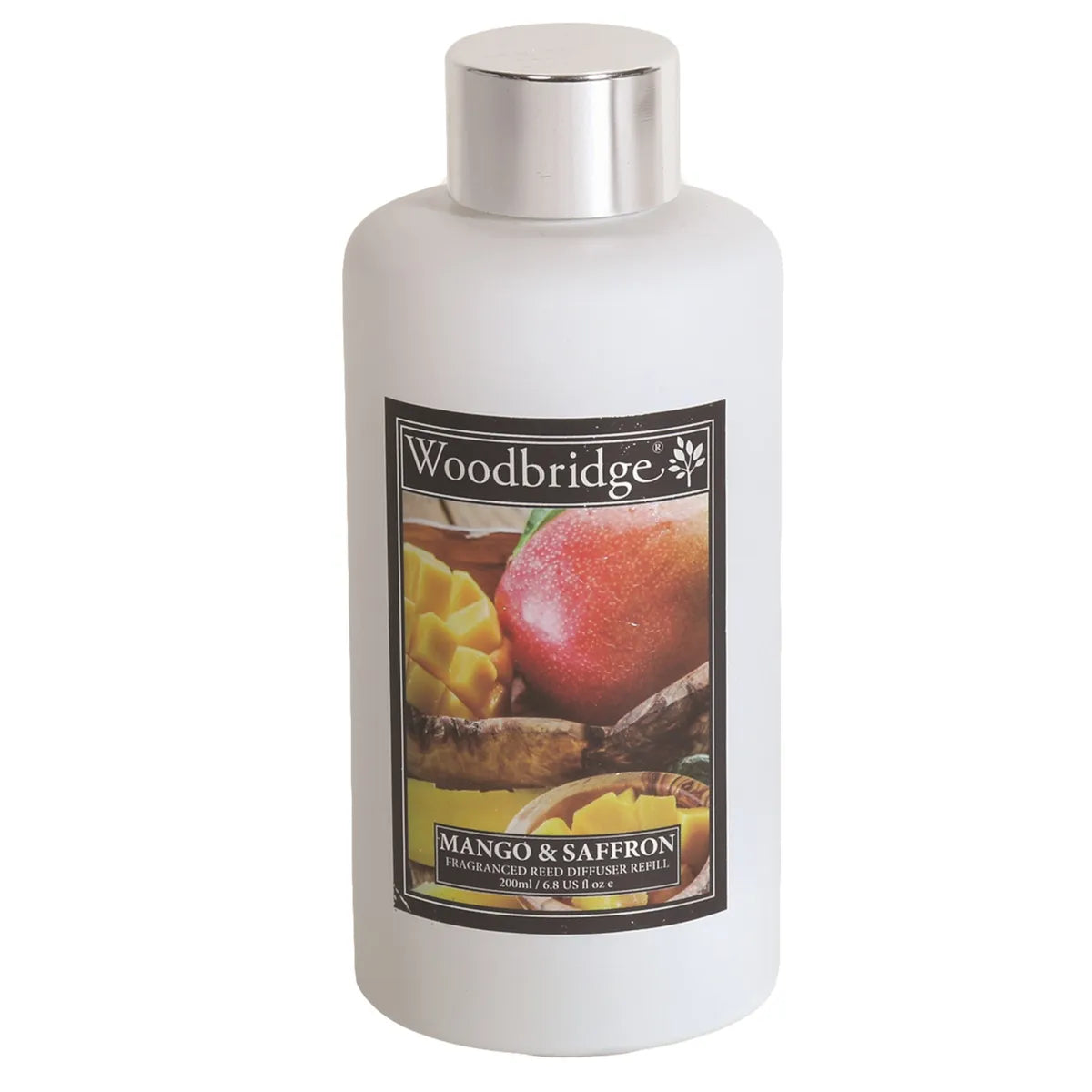 Ail-lenwi Olew Tryledwr Cyrs Woodbridge Mango a Saffrwm 200ml 